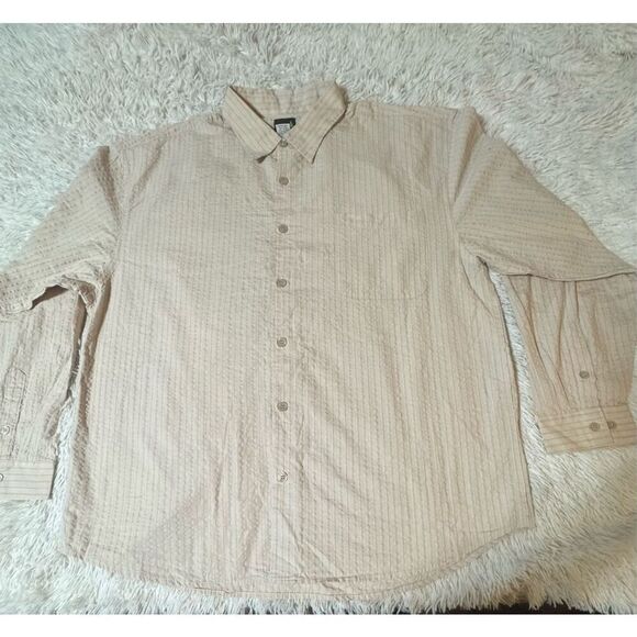 Weekendz off long sleeve stripe texture  button down pocket shirt XXL - Picture 1 of 7